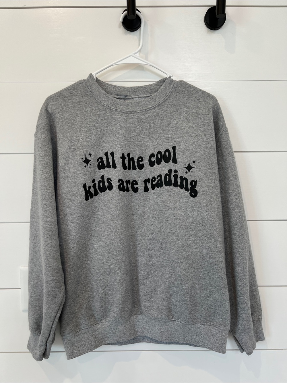 Womens Gray 'All the Cool Kids Are Reading' Sweatshirt
